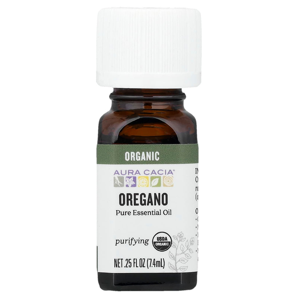 Aura Cacia, Pure Essential Oil, Organic Oregano, 0.25 fl oz (7.4 ml)