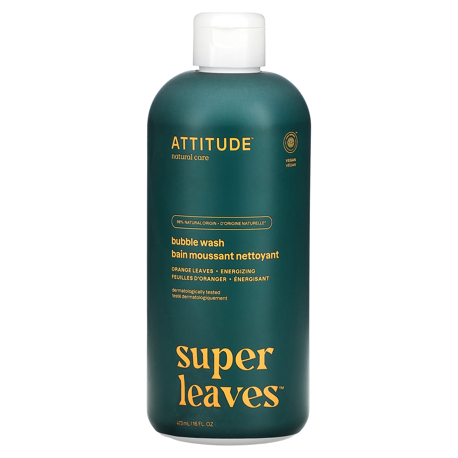 ATTITUDE, Super Leaves, Bubble Wash, Orange Leaves, 16 fl oz (473 ml)