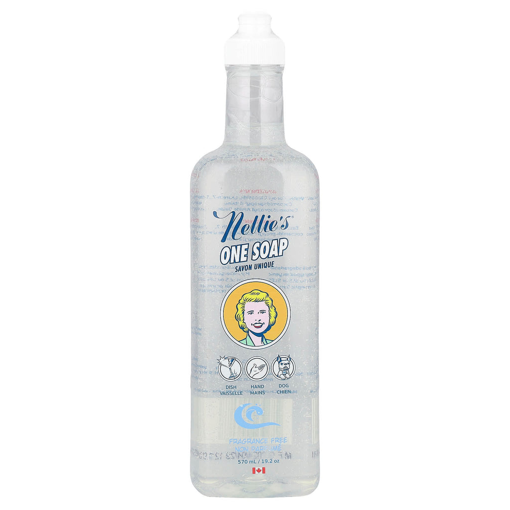 Nellie's, One Soap, Fragrance Free, 19.2 oz (570 ml)