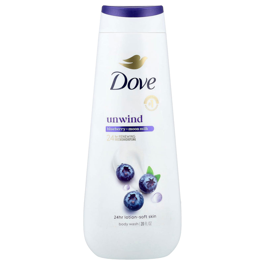 Dove, Unwind Body Wash, Blueberry + Moon Milk, 20 fl oz