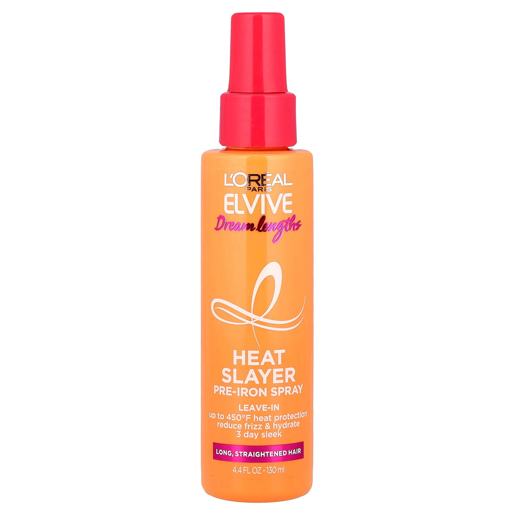 L'Oréal, Elvive, Dream Lengths, Heat Slayer, Pre-Iron Spray, Long, Straightened Hair, 4.4 fl oz (130 ml)