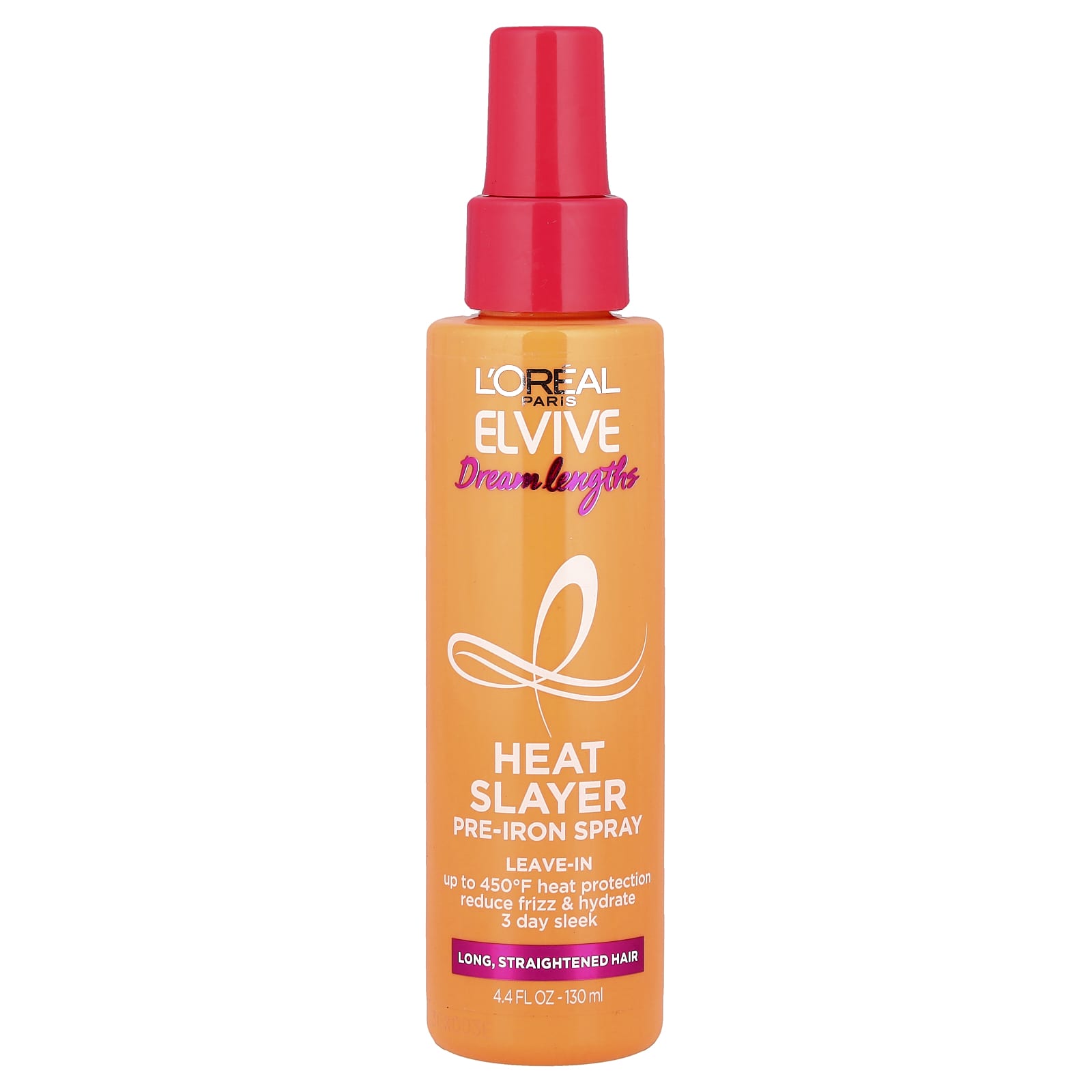 L'Oréal, Elvive, Dream Lengths, Heat Slayer, Pre-Iron Spray, Long, Straightened Hair, 4.4 fl oz (130 ml)