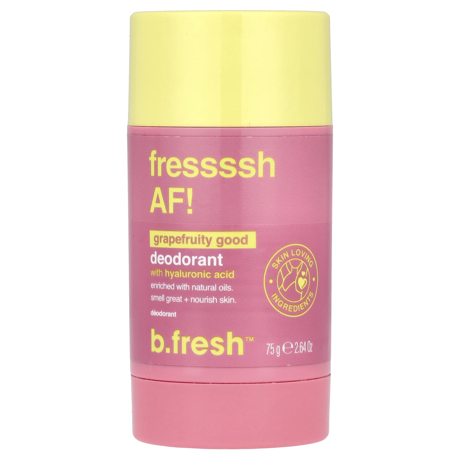 b.fresh, Deodorant with Hyaluronic Acid, Grapefruity Good, 2.64 oz (75 g)