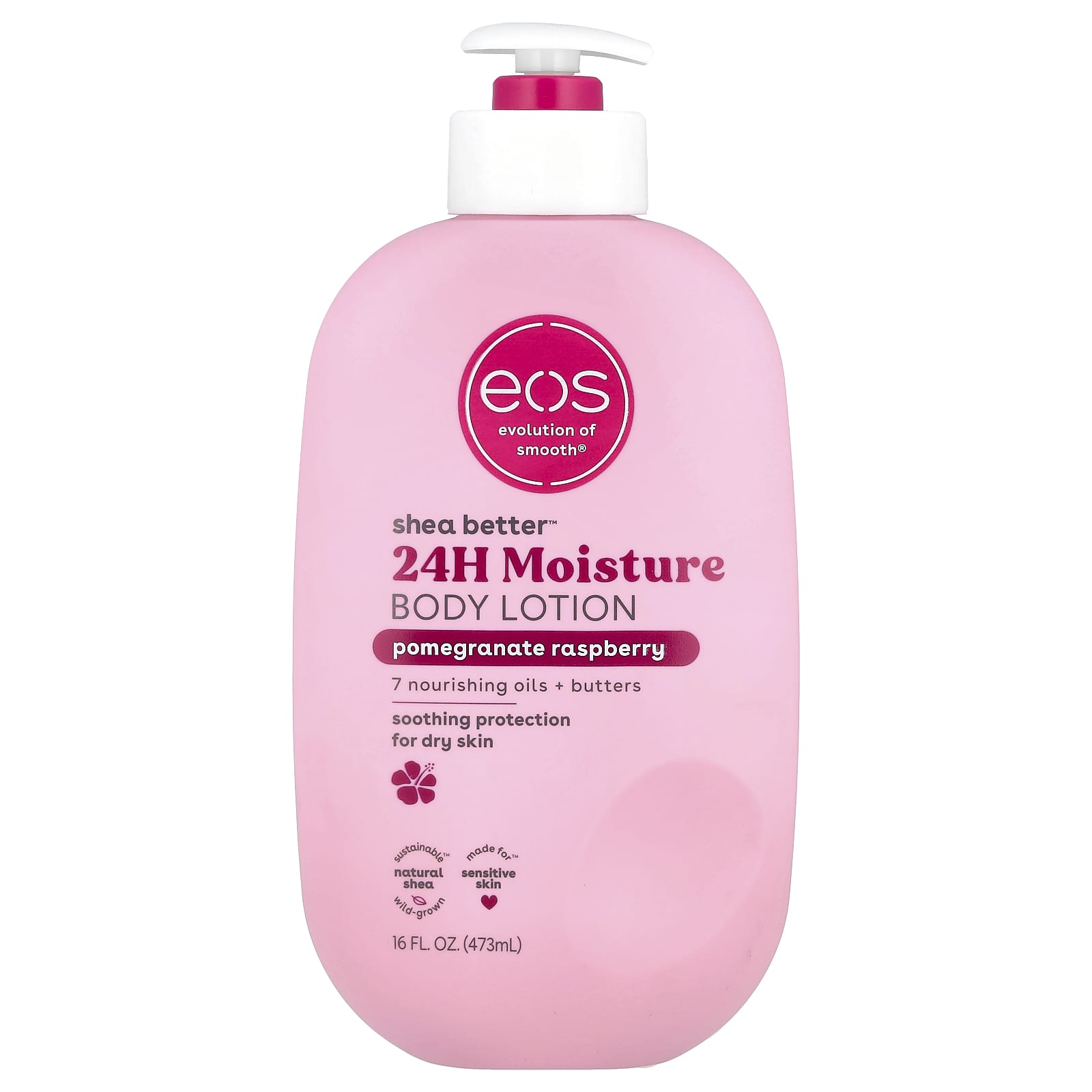 EOS, Shea Better™, 24H Moisture Body Lotion, Pomegranate Raspberry, 16 fl oz (473 ml)