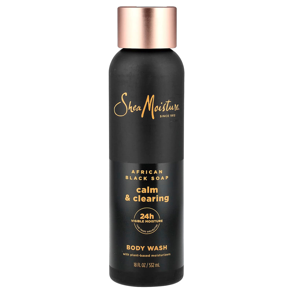 SheaMoisture, Calm & Clearing Body Wash, African Black Soap, 18 fl oz (532 ml)