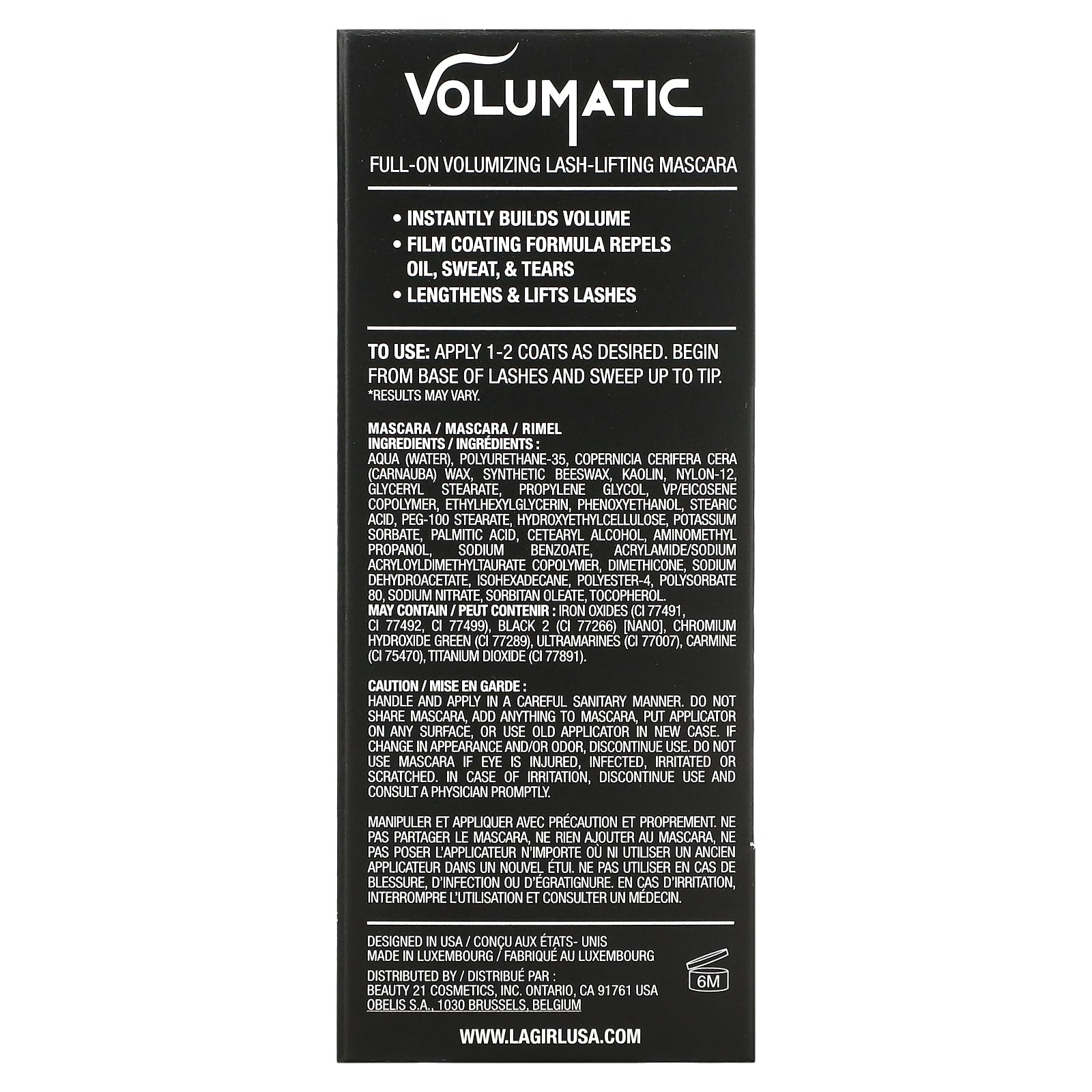 L.A. Girl, Volumatic Mascara, GMS652 Black Brown, 0.34 fl oz (10 ml)