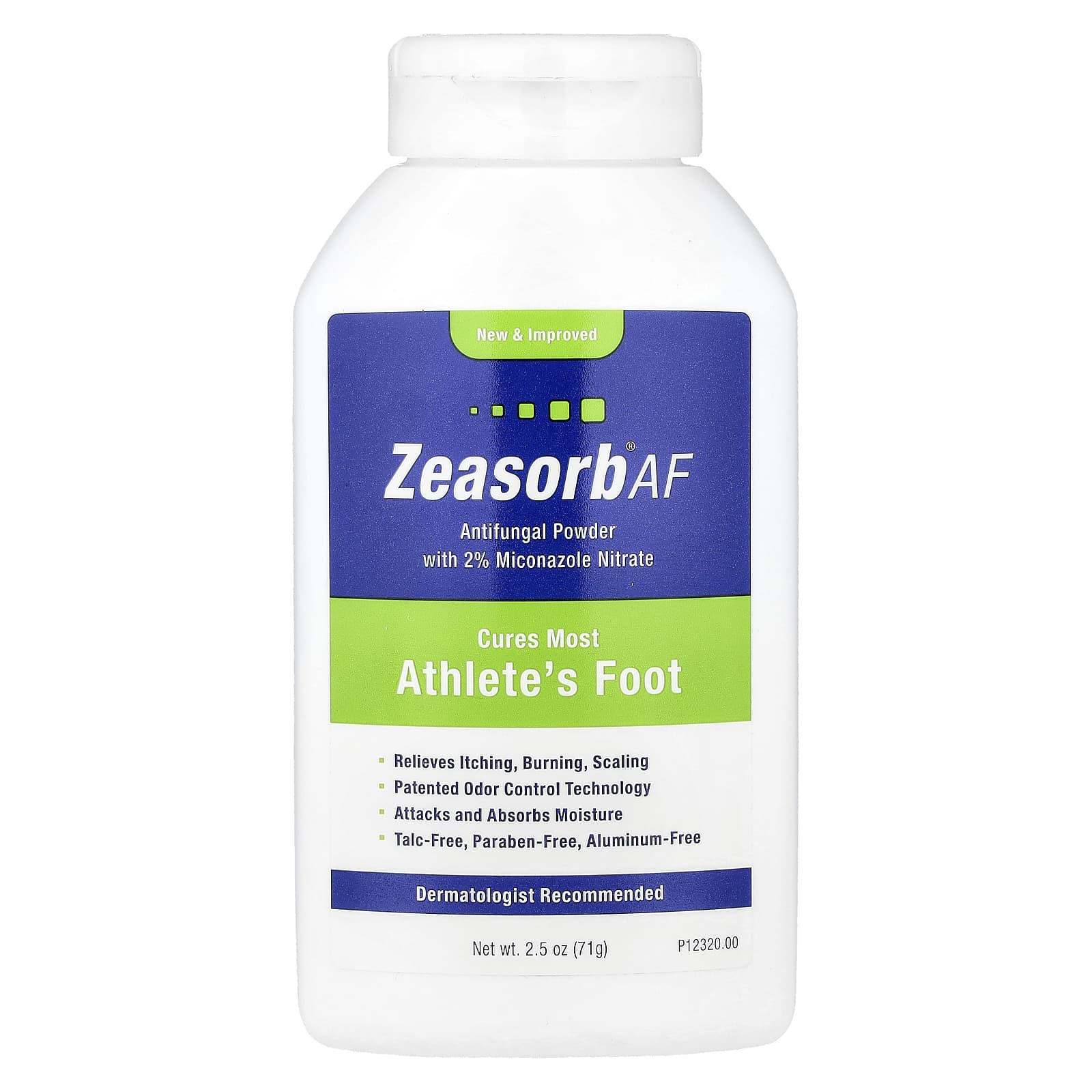 Zeasorb, AF, Antifungal Powder with 2% Micronazole Nitrate, 2.5 oz (71 g)