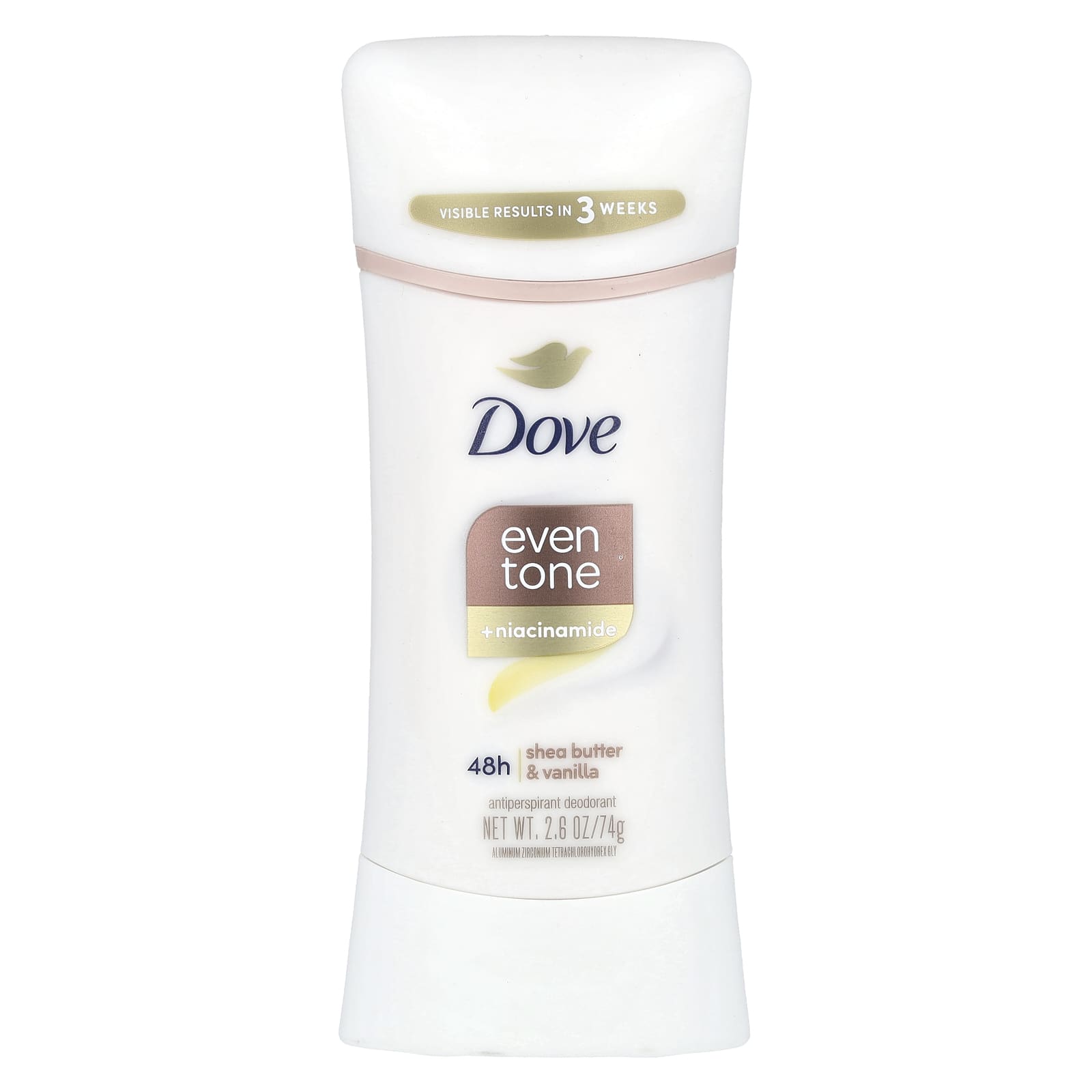 Dove, Even Tone + Niacinamide, Antiperspirant Deodorant, Shea Butter & Vanilla, 2.6 oz (74 g)