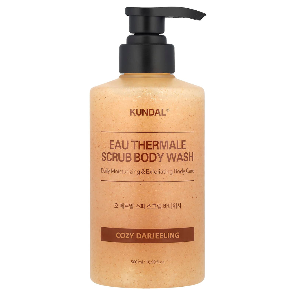Kundal, EAU Thermale Scrub Body Wash, Cozy Darjeeling, 16.9 fl oz (500 ml)