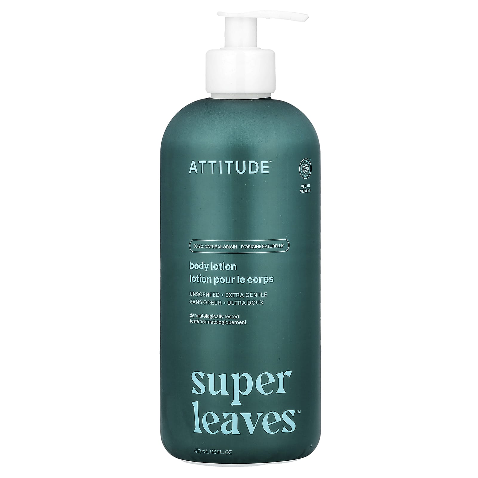 ATTITUDE, Super Leaves™, Body Lotion, Unscented, 16 fl oz (473 ml)