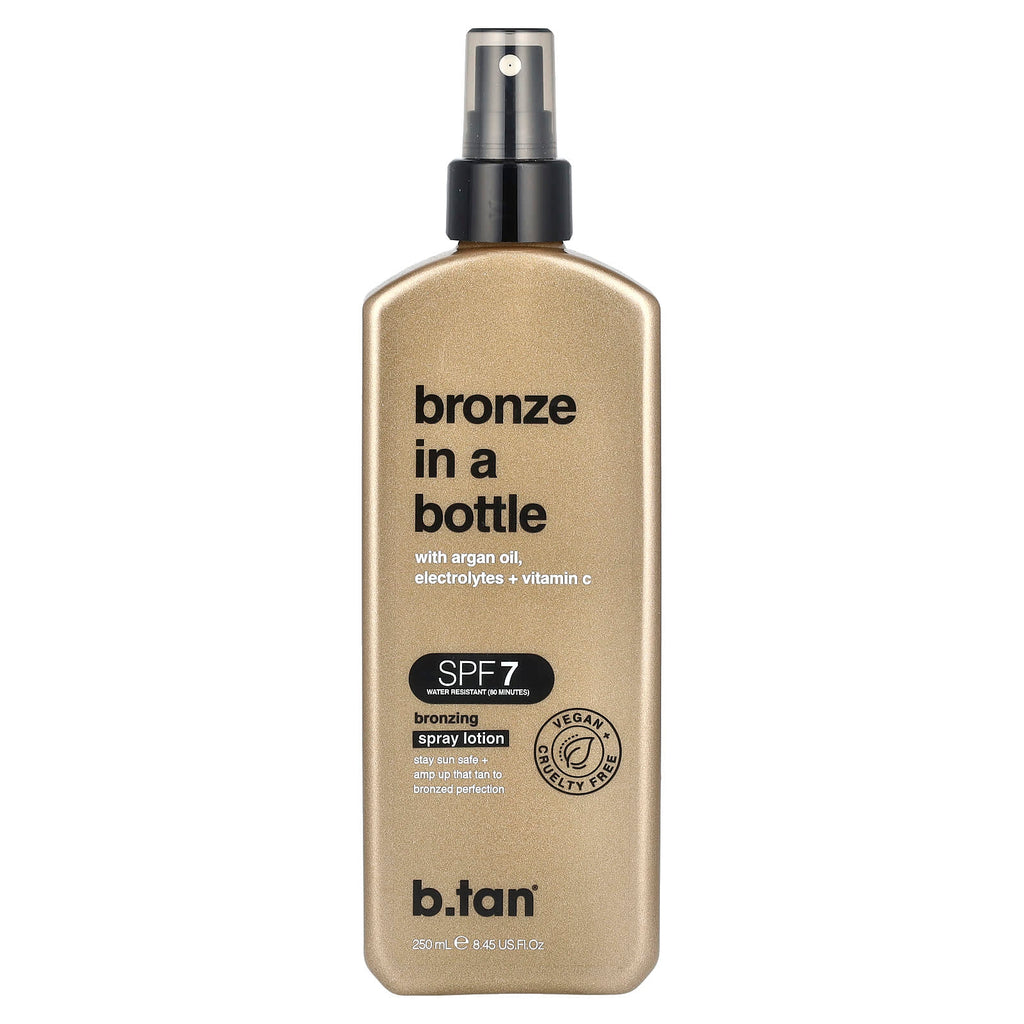 b.tan, Bronze In A Bottle, Bronzing Spray Lotion, SPF 7, 8.45 fl oz (250 ml)