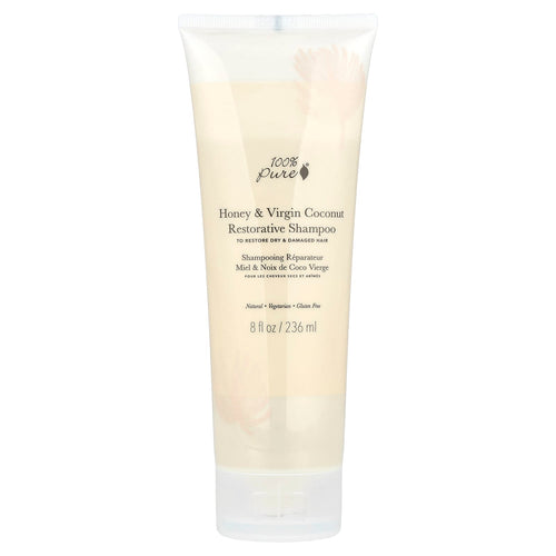 100% PURE, Honey & Virgin Coconut Restorative Shampoo, 8 fl oz (236 ml)