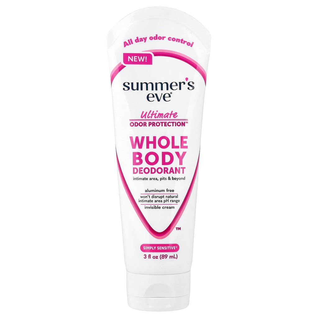 Summer's Eve, Ultimate Odor Protection™, Whole Body Deodorant, Simply Sensitive®, 3 fl oz (89 ml)