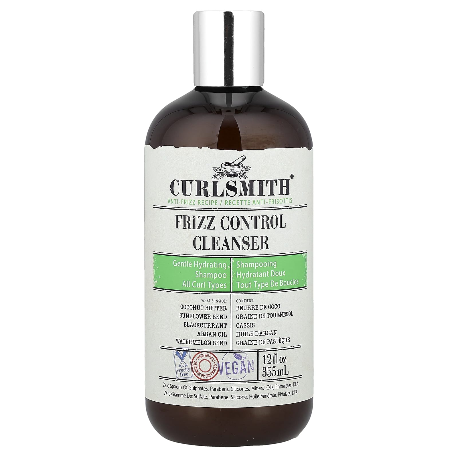 Curlsmith, Frizz Control Cleanser, All Curl Types, 12 fl oz (355 ml)
