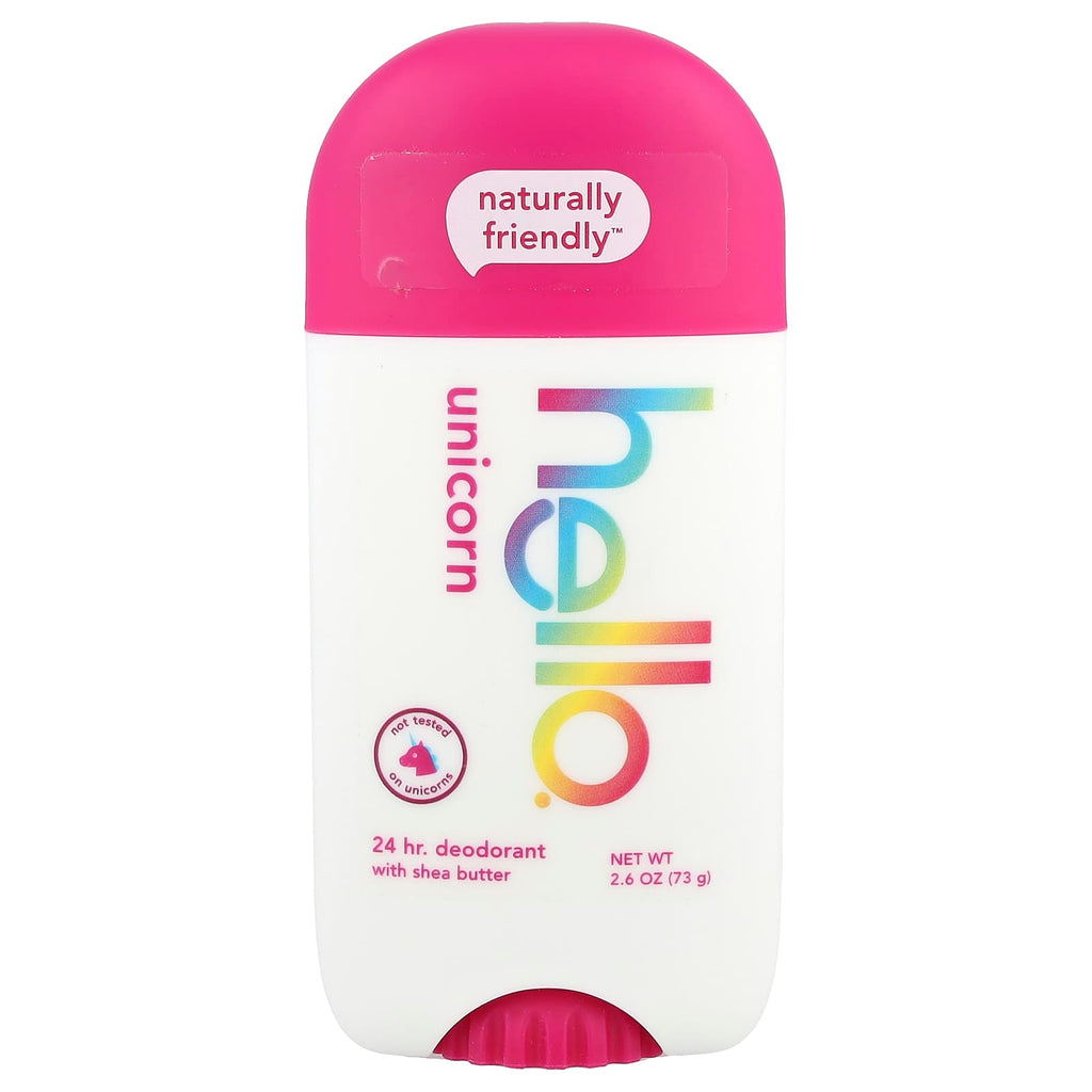 Hello, 24 Hr Deodorant with Shea Butter, Unicorn, 2.6 oz (73 g)