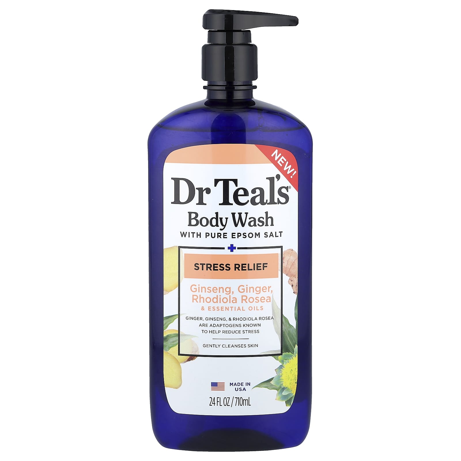 Dr. Teal's, Body Wash With Pure Epsom Salt, Stress Relief, 24 fl oz (710 ml)