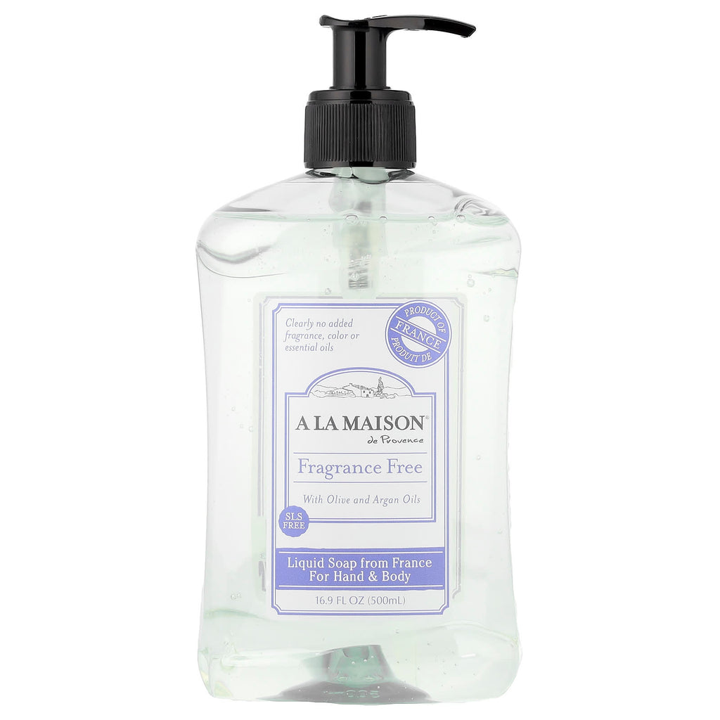 A La Maison de Provence, Liquid Soap For Hand & Body, Fragrance Free , 16.9 fl oz (500 ml)