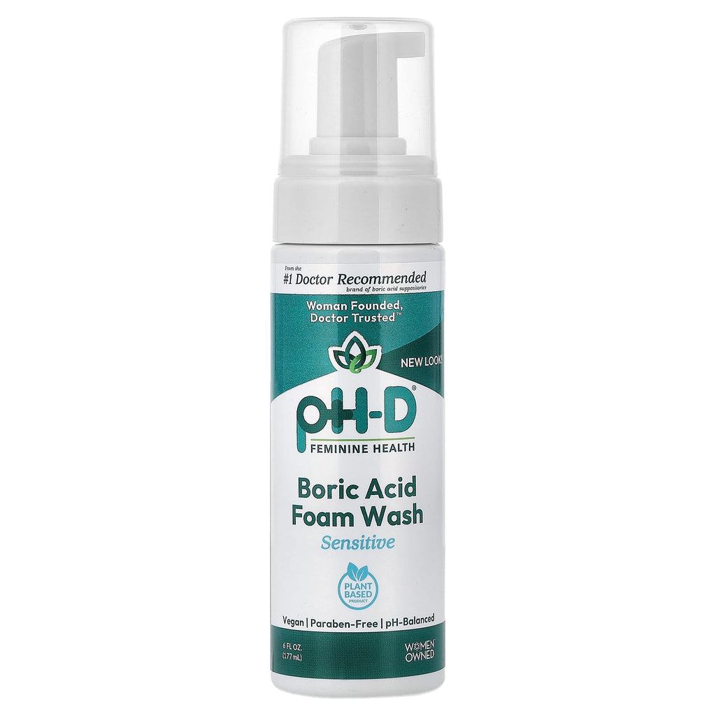 pH-D Feminine Health, Boric Acid Foam Wash, Sensitive, 6 fl oz (177 ml)