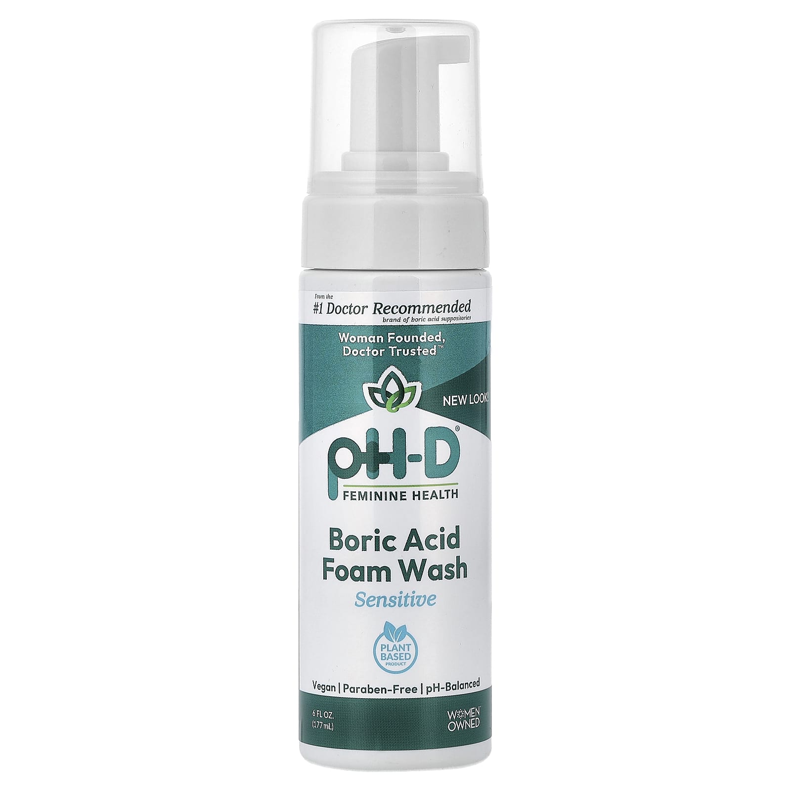 pH-D Feminine Health, Boric Acid Foam Wash, Sensitive, 6 fl oz (177 ml)