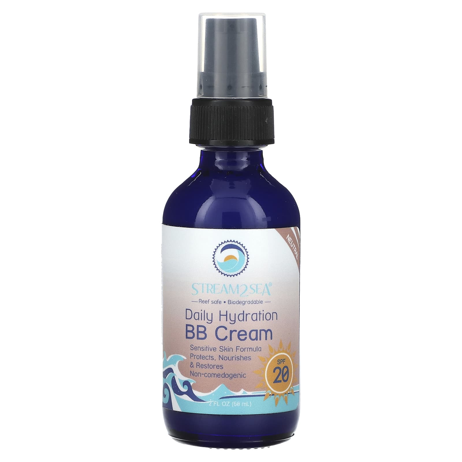 Stream2Sea, Daily Hydration BB Cream, SPF 20, Neutral , 2 fl oz (60 ml)
