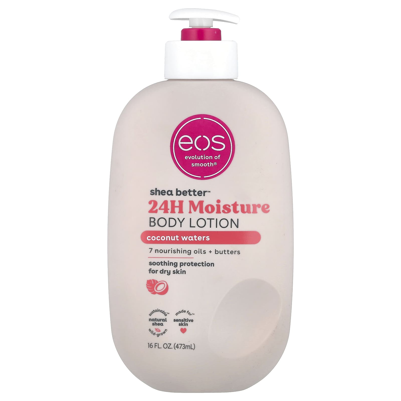 EOS, Shea Better™, 24H Moisture Body Lotion, Coconut Waters, 16 fl oz (473 ml)