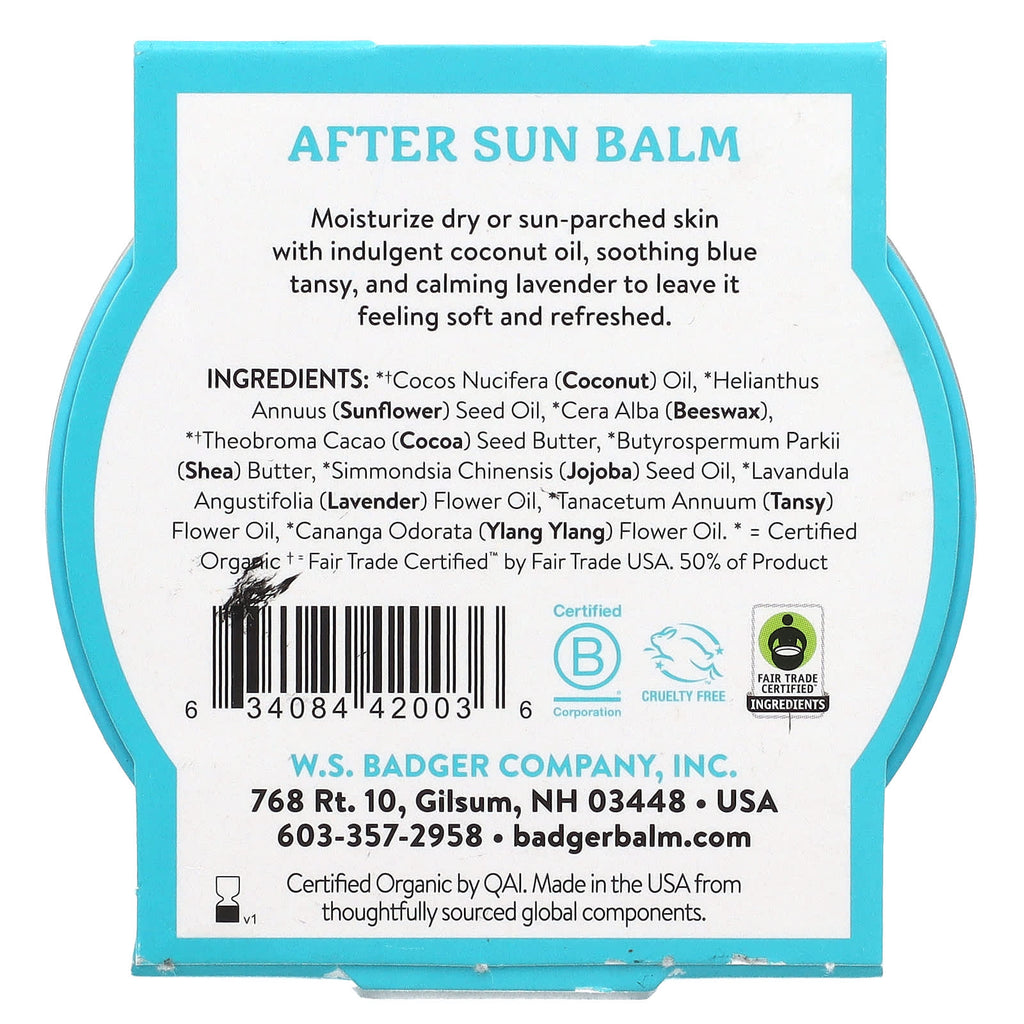 Badger, Coconut After Sun Balm, 2 oz (56 g)