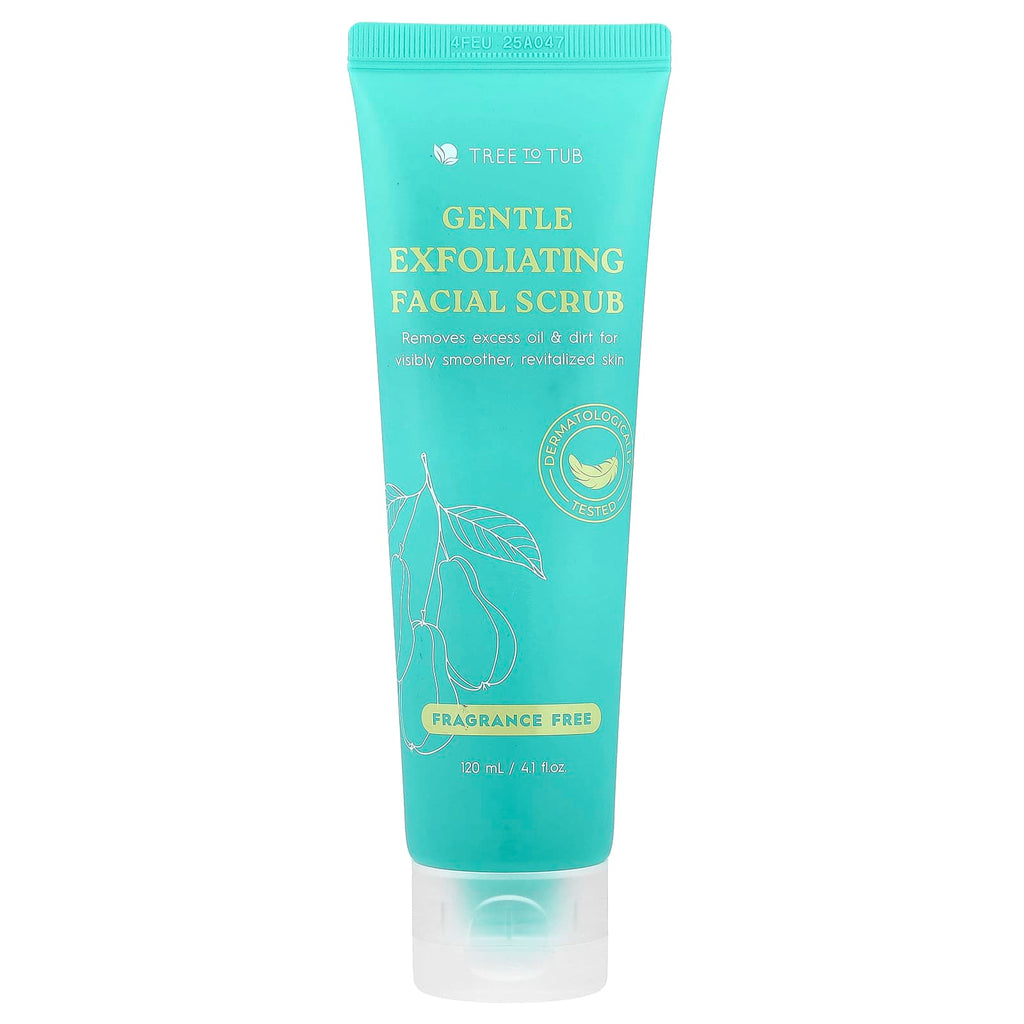 Tree To Tub, Gentle Exfoliating Facial Scrub, Fragrance Free, 4.1 fl oz (120 ml)