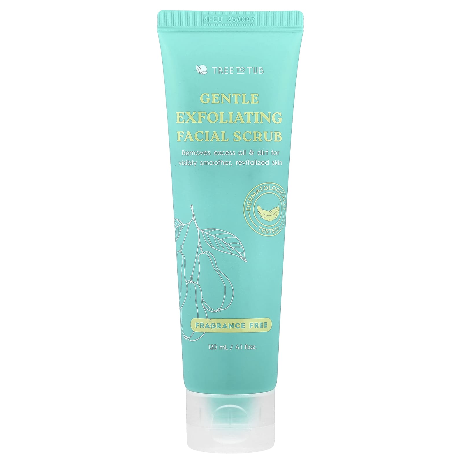 Tree To Tub, Gentle Exfoliating Facial Scrub, Fragrance Free, 4.1 fl oz (120 ml)
