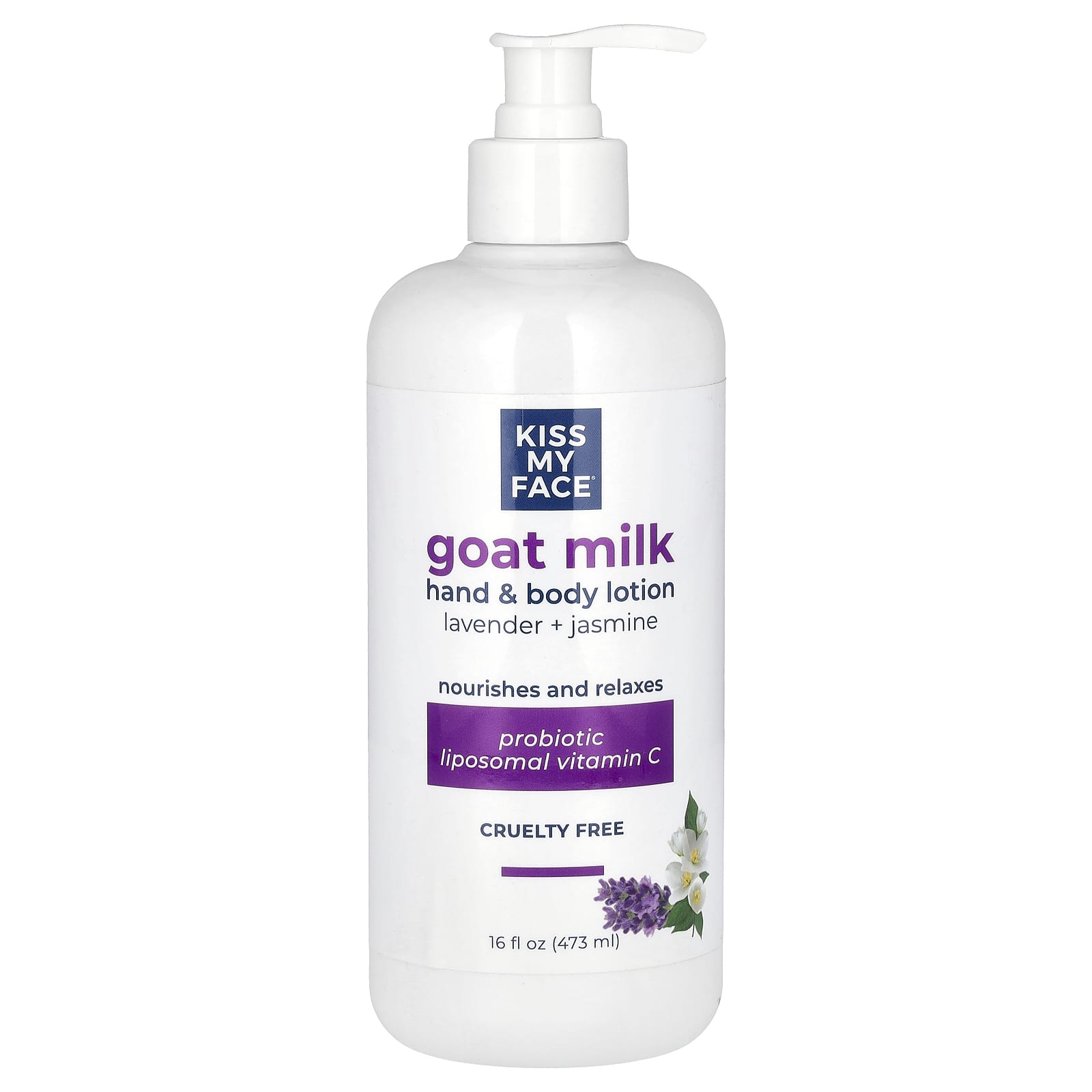 Kiss My Face, Goat Milk Hand & Body Lotion, Lavender + Jasmine, 16 fl oz (473 ml)