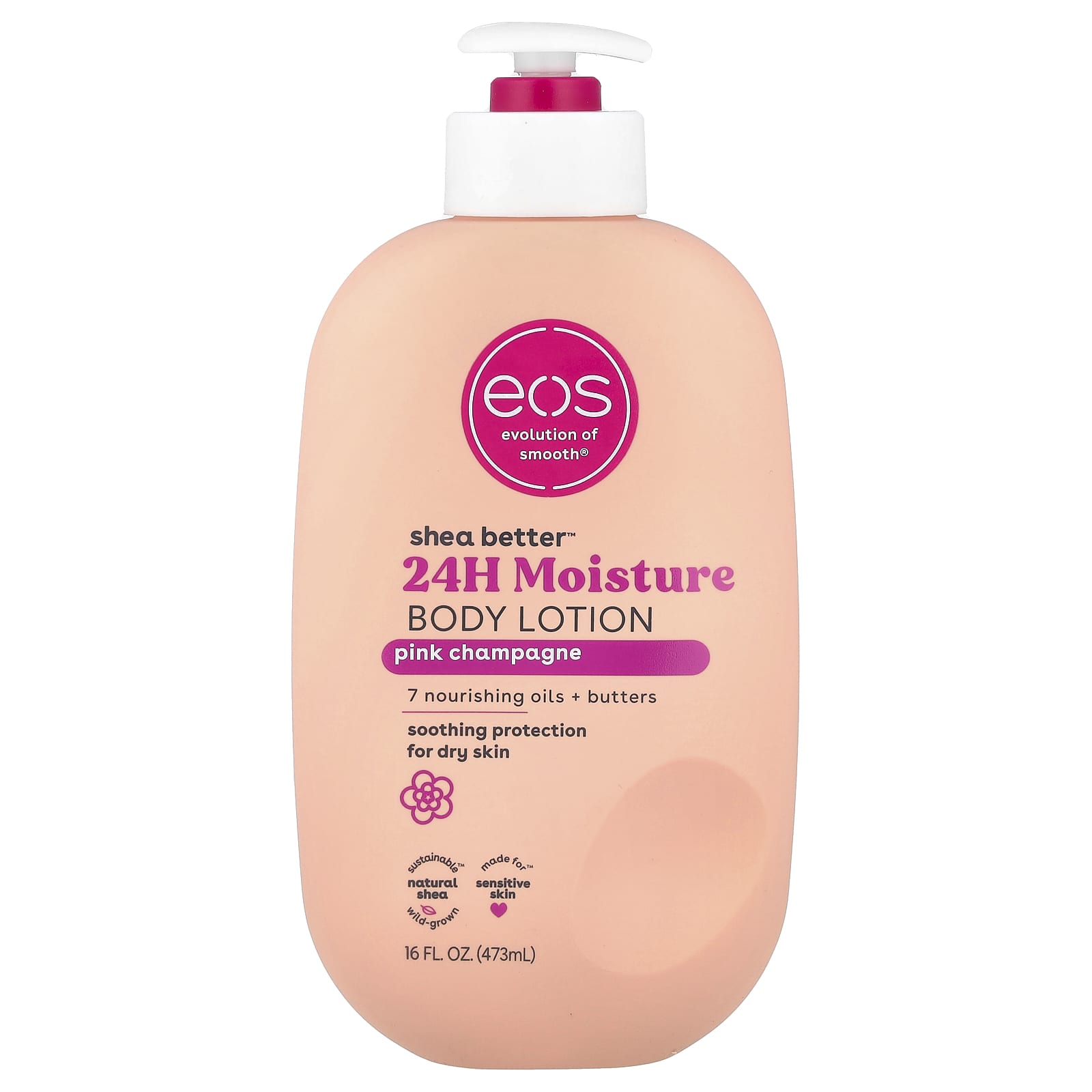 EOS, Shea Better™, 24H Moisture Body Lotion, Pink Champagne, 16 fl oz (473 ml)