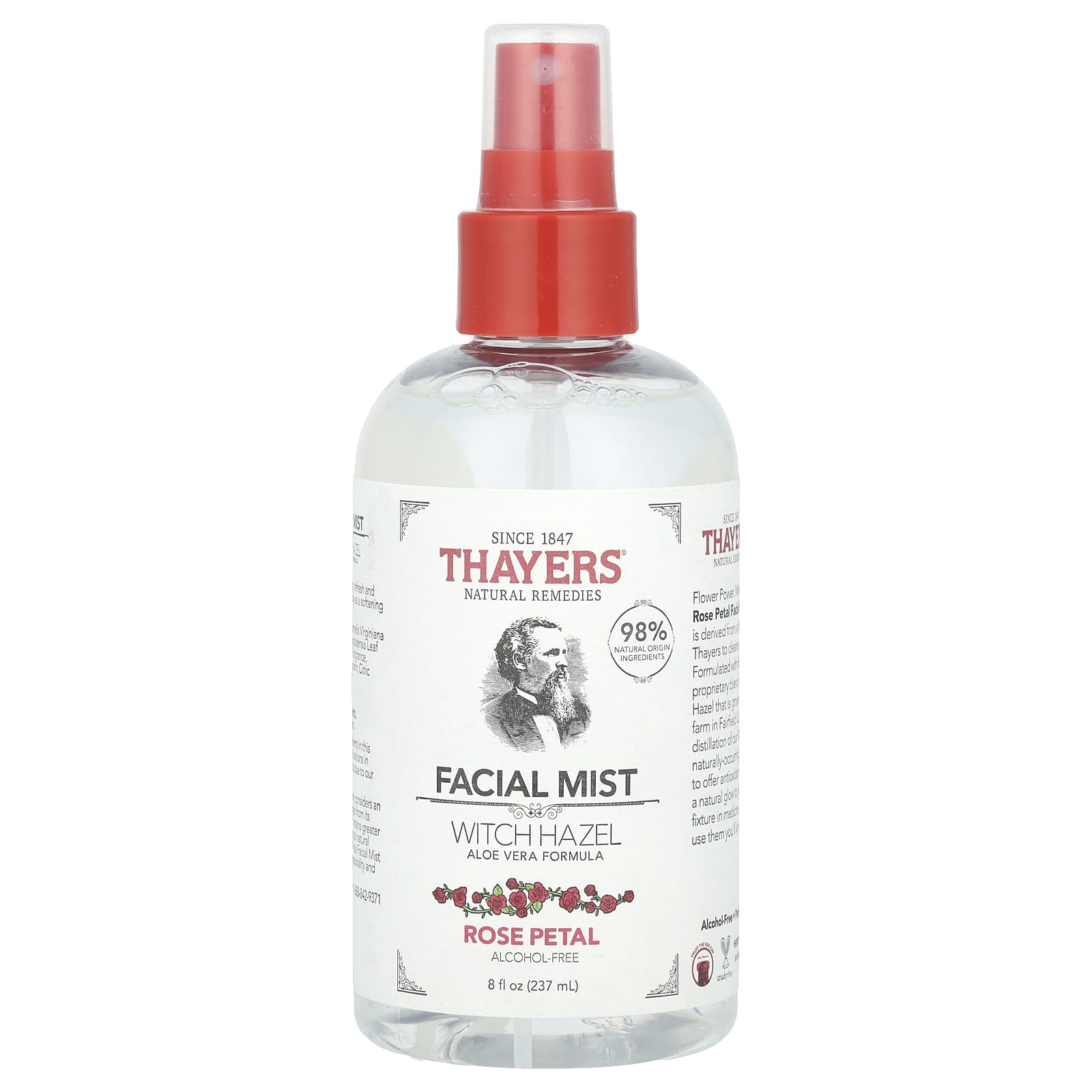 Thayers, Witch Hazel Facial Mist, Alcohol-Free, Rose Petal, 8 fl oz (237 ml)