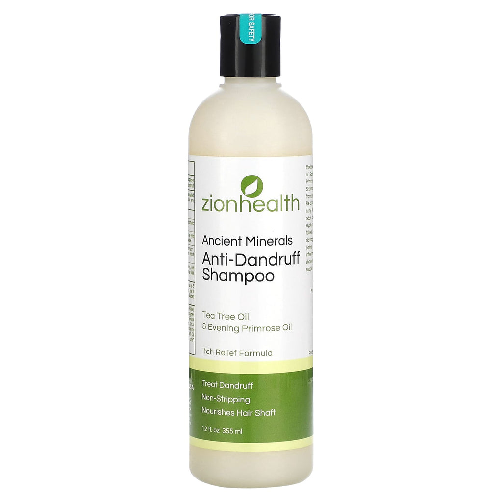 Zion Health, Ancient Minerals, Anti-Dandruff Shampoo, Tea Tree Oil & Evening Primrose Oil, 12 fl oz (355 ml)