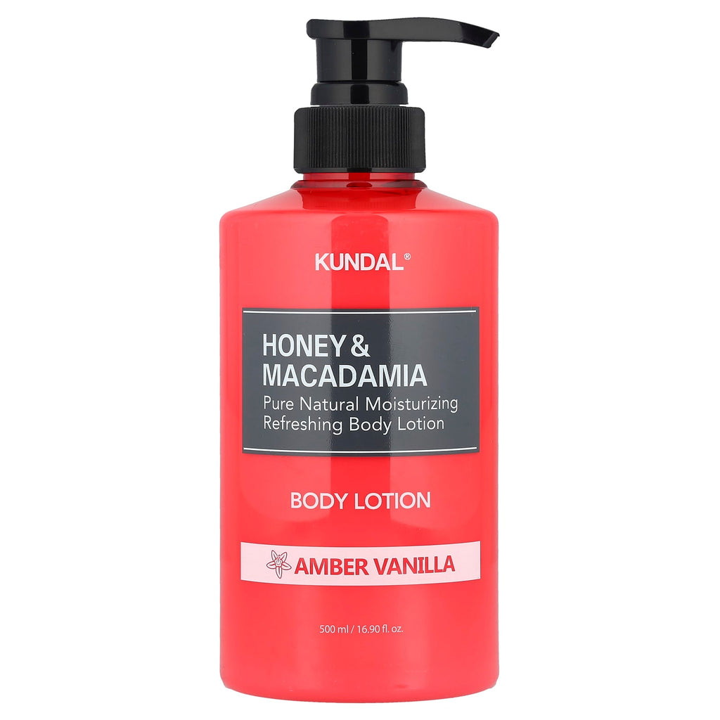 Kundal, Honey & Macadamia Body Lotion, Amber Vanilla, 16.9 fl oz (500 ml)