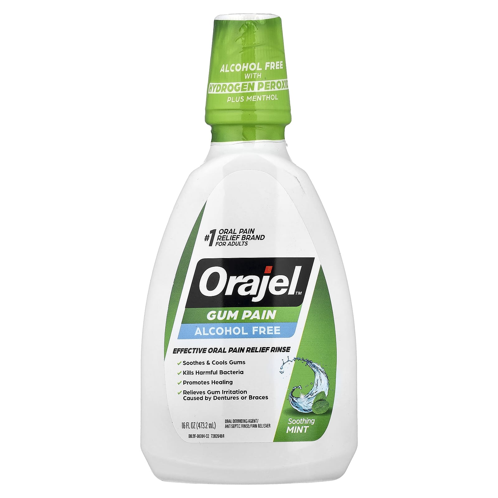 Orajel, Gum Pain, Alcohol Free, Soothing Mint, 16 fl oz (473.2 ml)