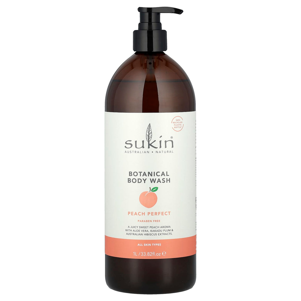 Sukin, Botanical Body Wash, All Skin Types, Peach Perfect, 33.82 fl oz (1 l)