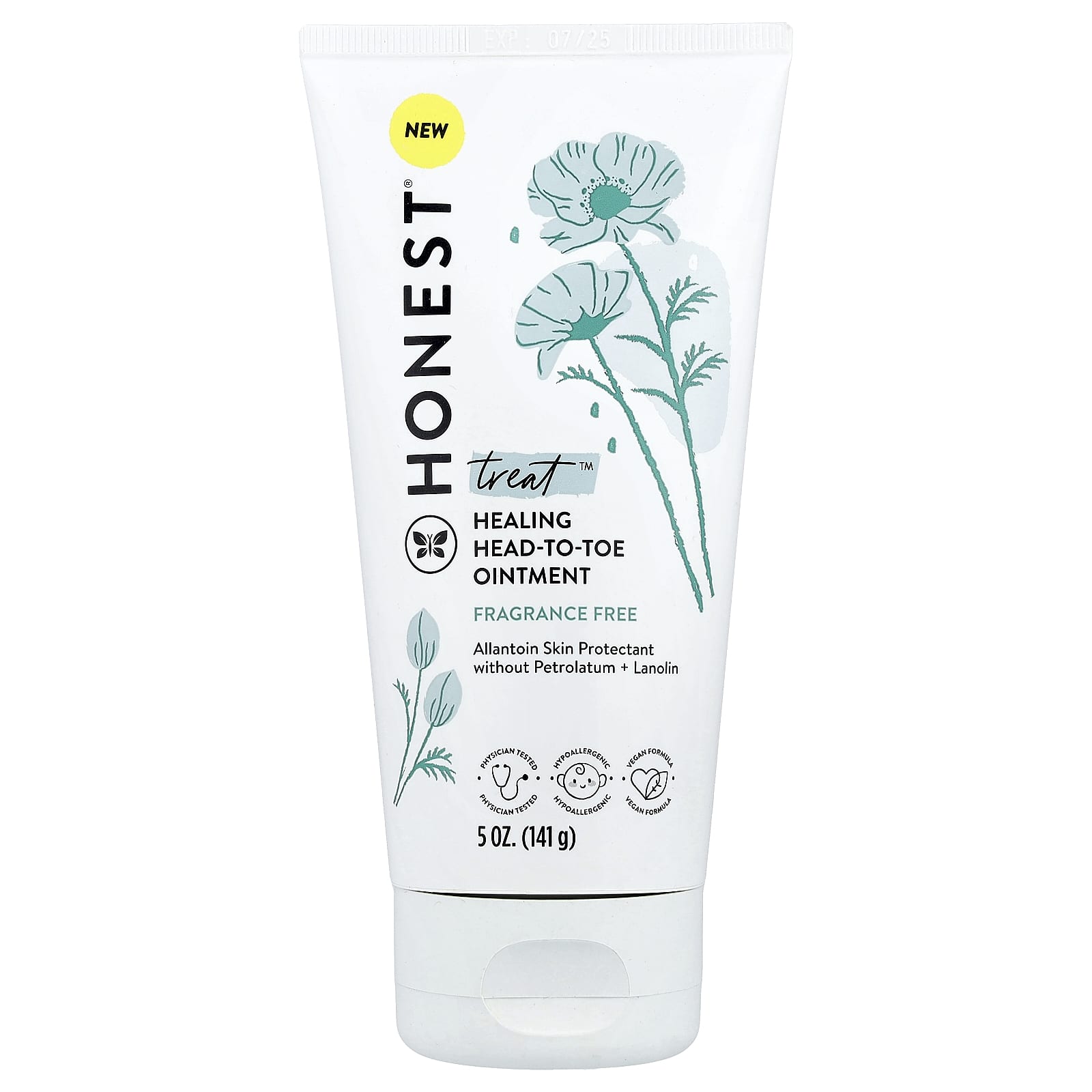 The Honest Company, Treat™, Healing Head-To-Toe Ointment, Fragrance Free, 5 oz (141 g)