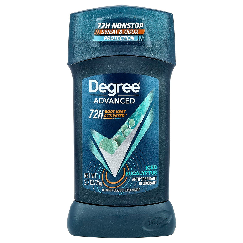 Degree, Advanced, 72H Body Heat Activated™, Antiperspirant Deodorant, Iced Eucalyptus, 2.7 oz (76 g)