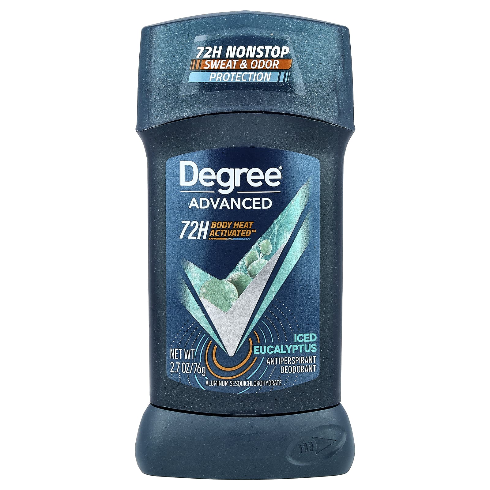 Degree, Advanced, 72H Body Heat Activated™, Antiperspirant Deodorant, Iced Eucalyptus, 2.7 oz (76 g)
