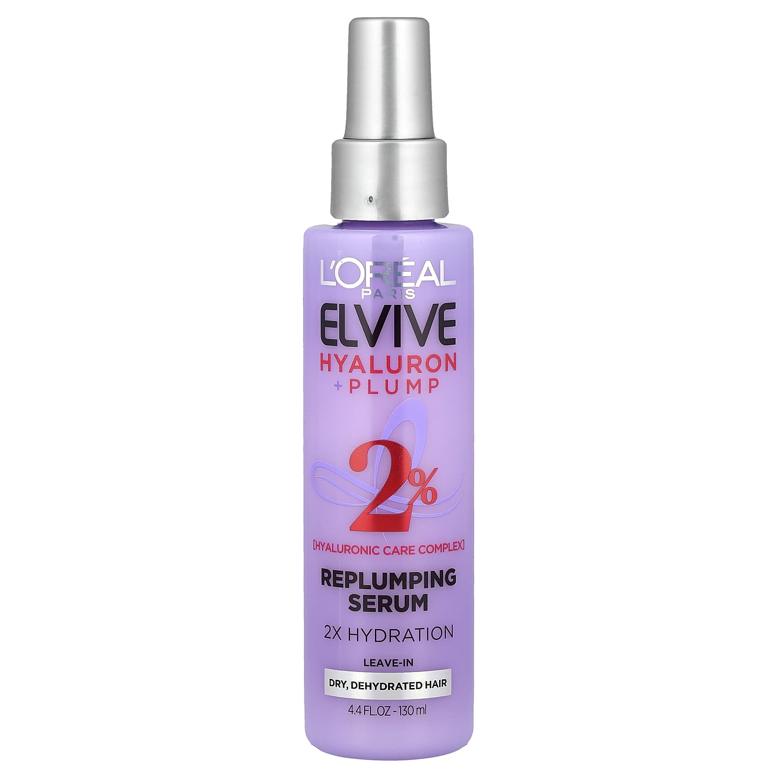 L'Oréal, Elvive, Hyaluron + Pump, Replumping Serum, Dry Dehydrated Hair, 4.4 fl oz (130 ml)