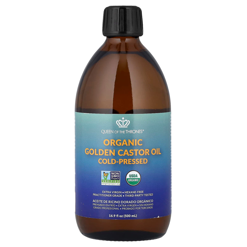 Queen of the Thrones, Organic Golden Castor Oil, Cold-Pressed, 16.9 fl oz (500 ml)