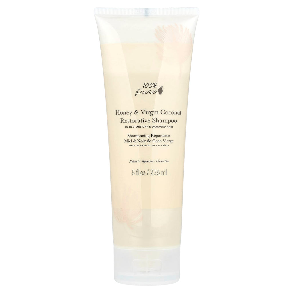 100% PURE, Honey & Virgin Coconut Restorative Shampoo, 8 fl oz (236 ml)