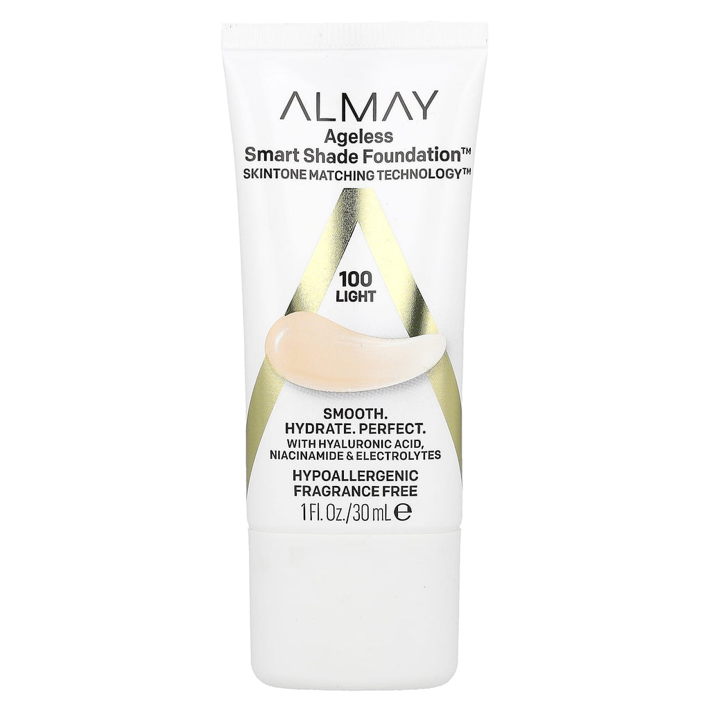 Almay, Ageless Smart Shade Foundation, 100 Light, 1 fl oz (30 ml)