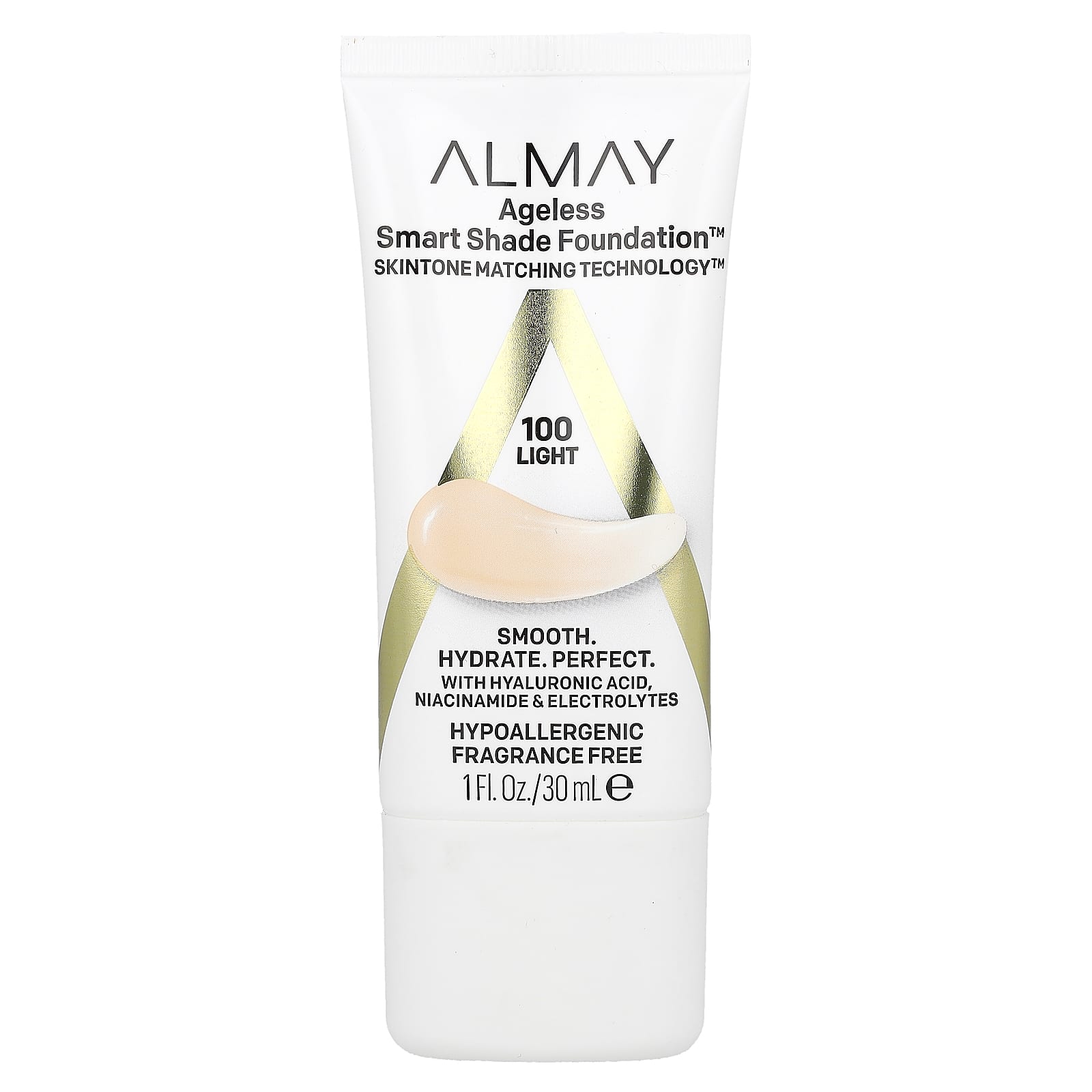 Almay, Ageless Smart Shade Foundation, 100 Light, 1 fl oz (30 ml)