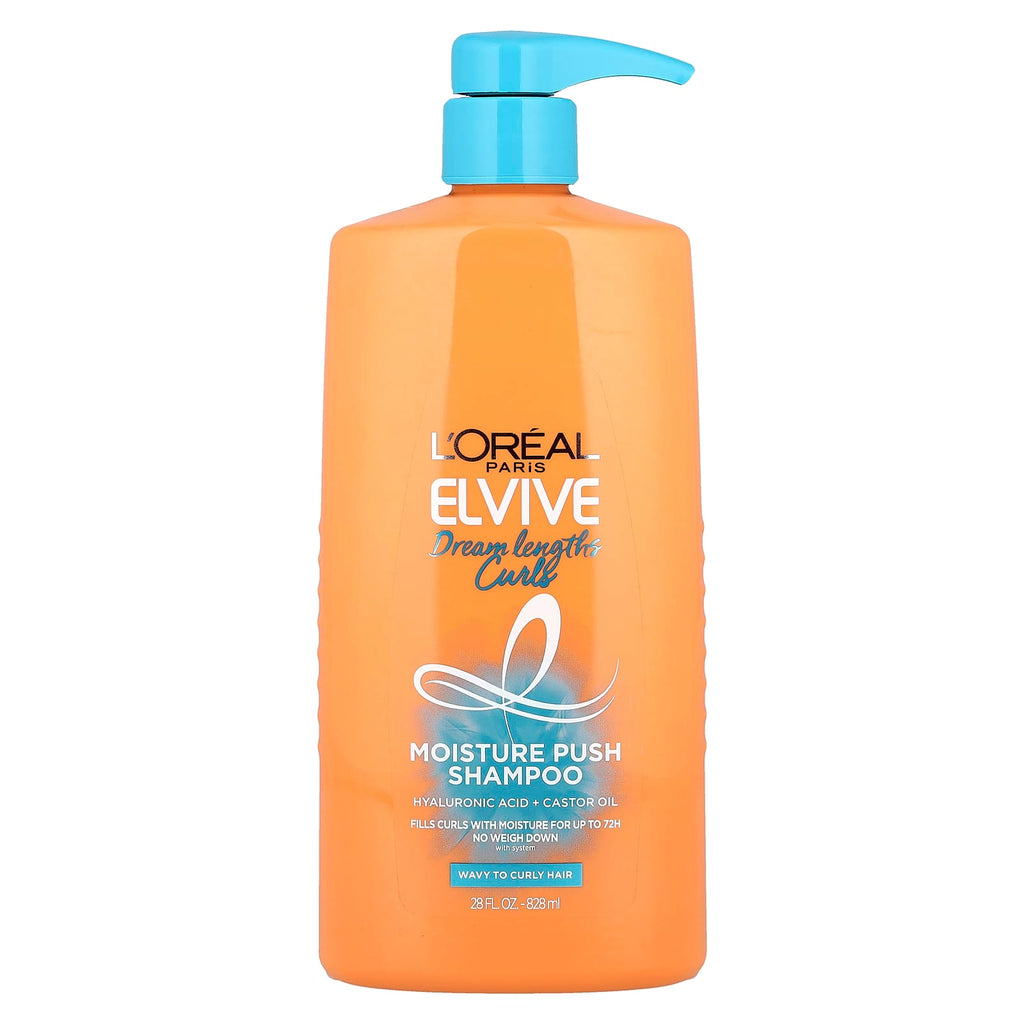 L'Oréal, Elvive, Dream Lengths Curls, Moisture Push Shampoo, Wavy to Curly Hair, 28 fl oz (828 ml)