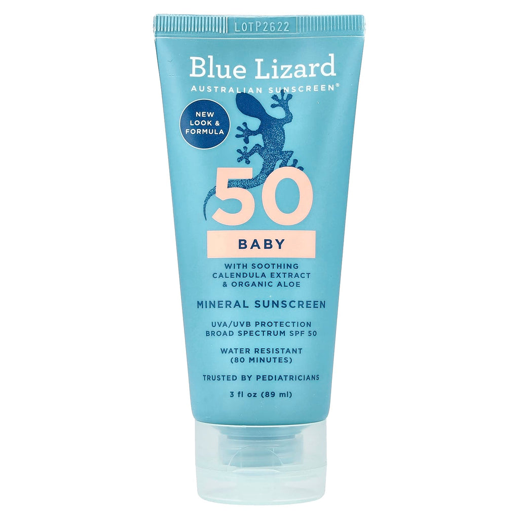 Blue Lizard Australian Sunscreen, Baby Mineral Sunscreen, SPF 50, 3 fl oz (89 ml)