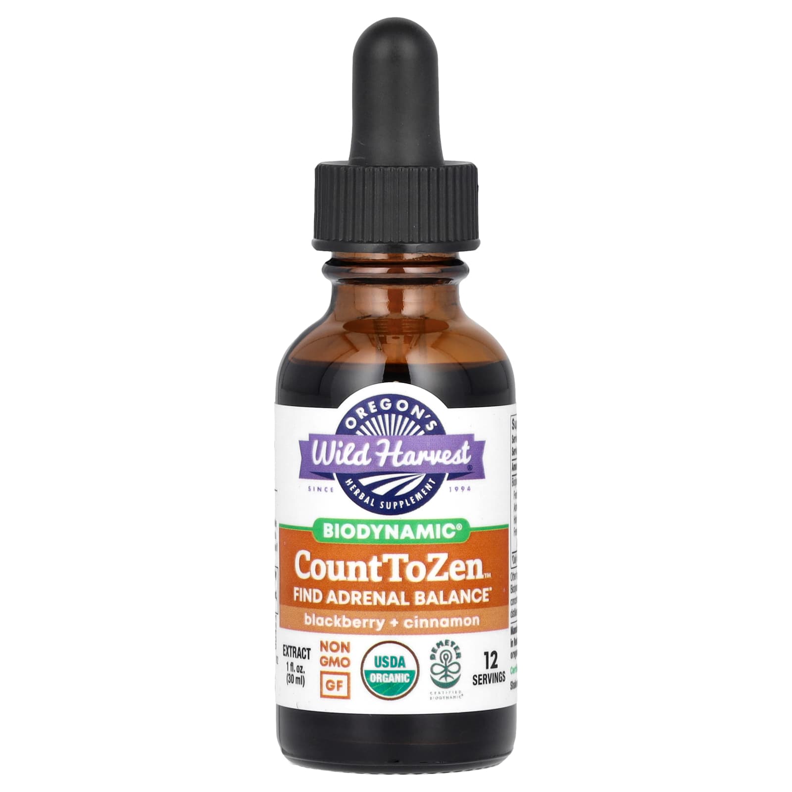 Oregon's Wild Harvest, Biodynamic, Count To Zen Extract, Blackberry + Cinnamon, 1 fl oz (30 ml)