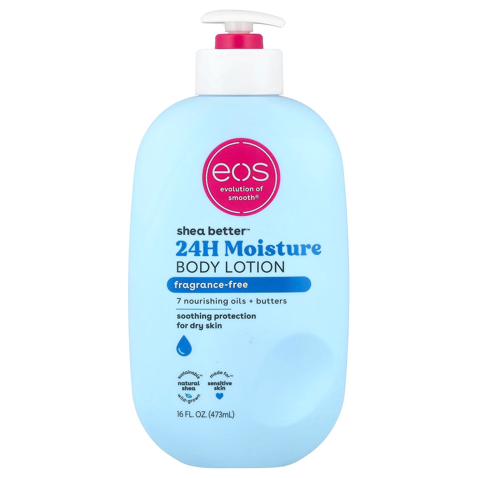 EOS, Shea Better™, 24H Moisture Body Lotion, Fragrance-Free, 16 fl oz (473 ml)