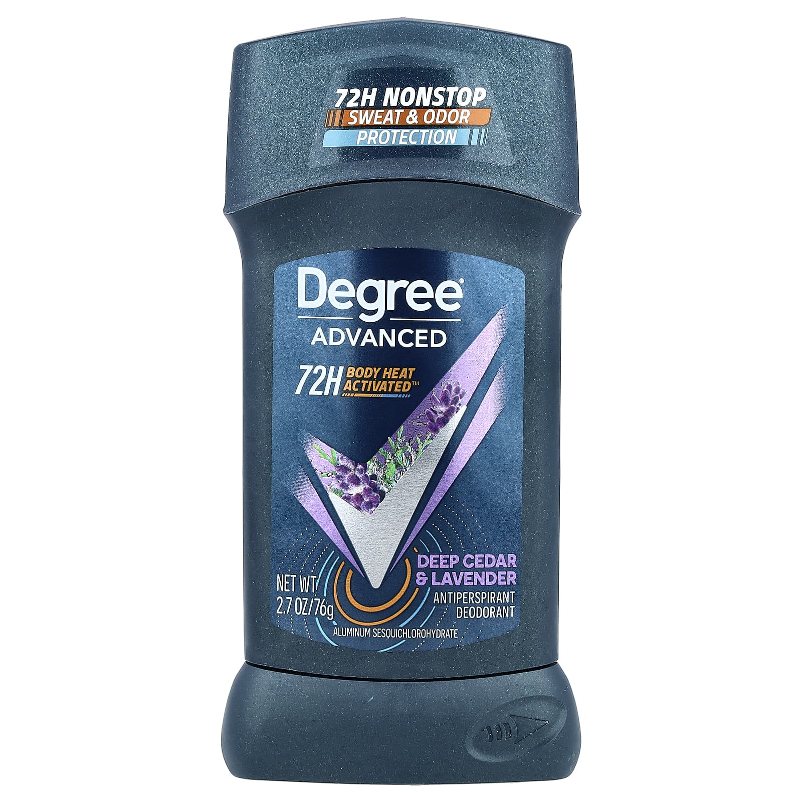 Degree, Advanced, 72H Body Heat Activated™, Antiperspirant Deodorant, Deep Cedar & Lavender, 2.7 oz (76 g)