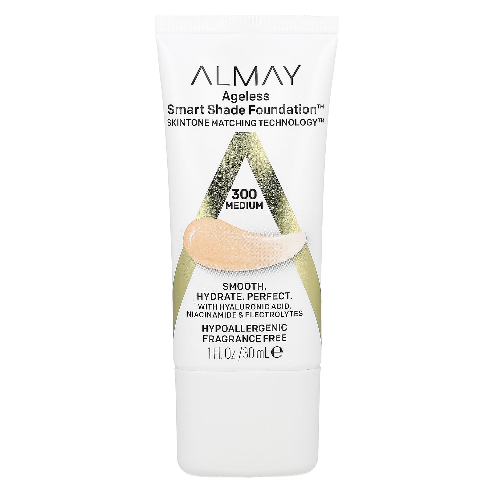 Almay, Ageless Smart Shade Foundation, 300 Medium, 1 fl oz (30 ml)