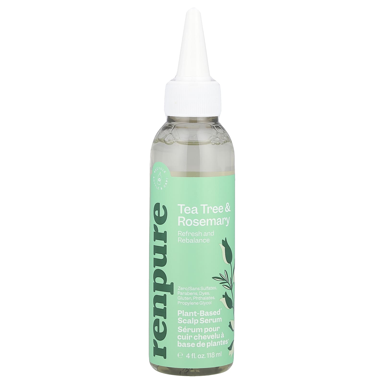 Renpure, Plant-Based Scalp Serum, Tea Tree & Rosemary, 4 fl oz (118 ml)